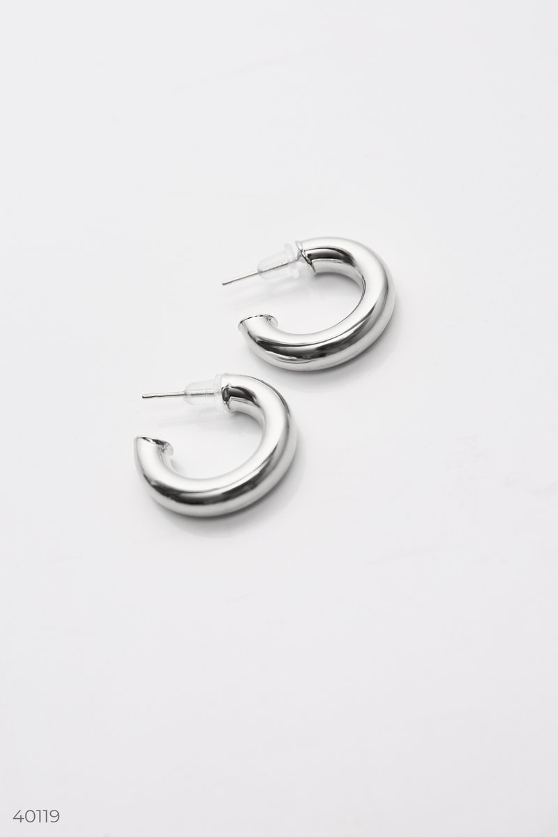 Сріблясті сережки-кільця от Gepur EU
