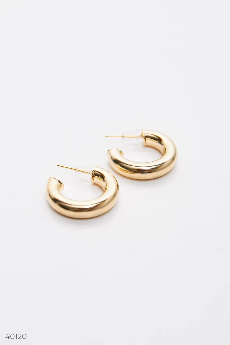 Gold tone hoop earrings photo 1