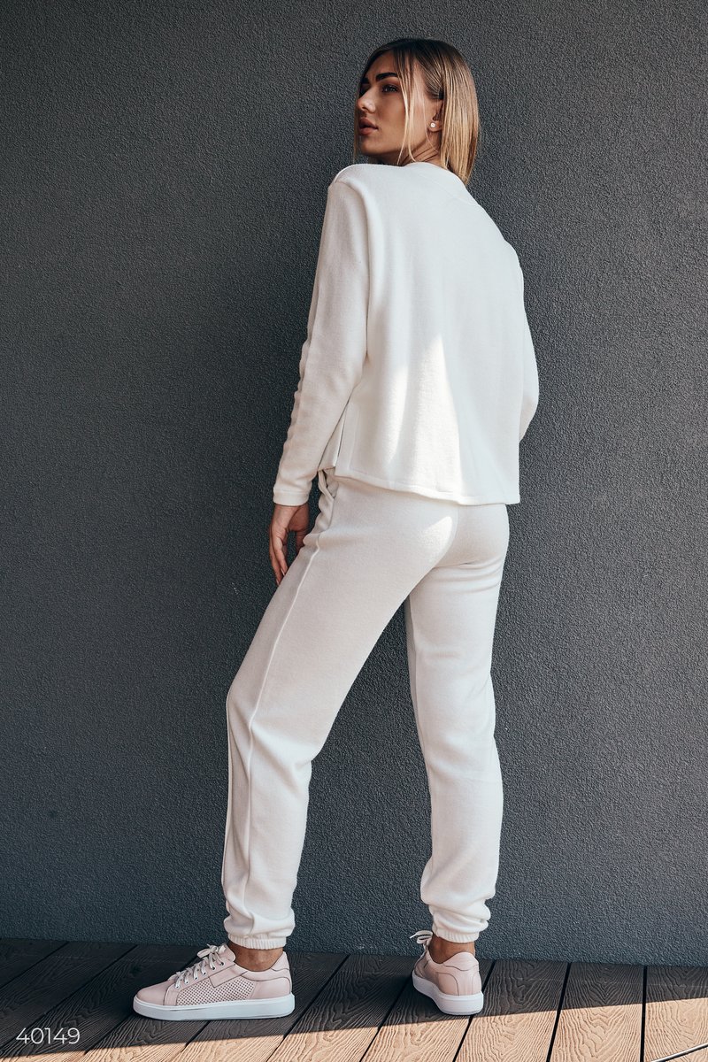 White suit with raised seams