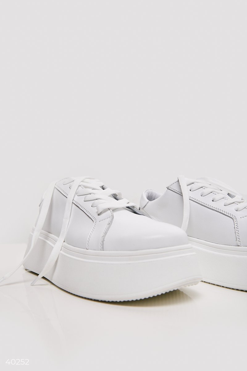 Platform leather sneakers White 40252