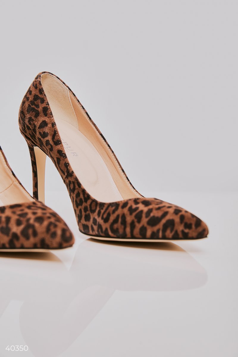 Леопардовые лодочки из натуральной кожи Gepur