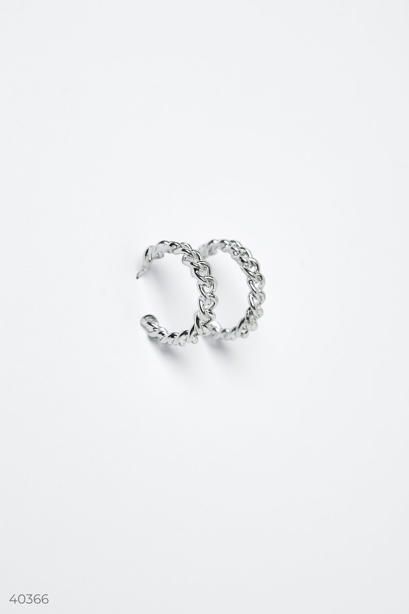 Сережки-кільця сріблястого кольору   Сріблястий 40366