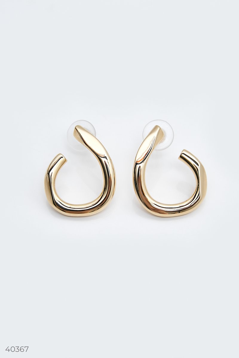 Gold-tone textured hoop earrings Golden 40367