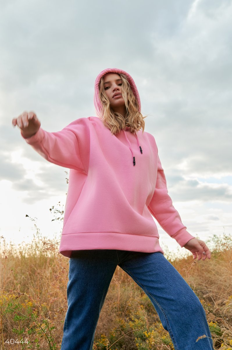 Pink fleece hoodie Pink 40444