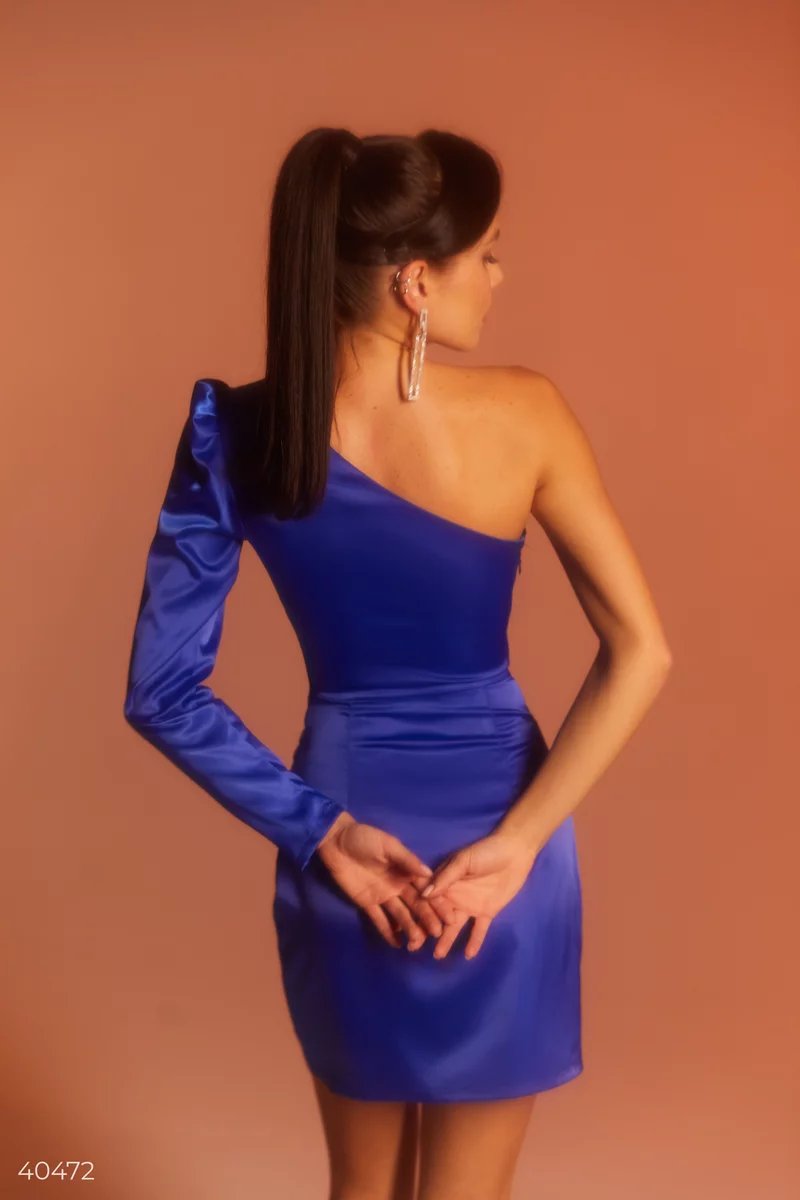 Короткое платье синего цвета фотография 5