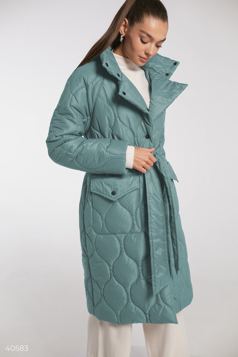 

Стеганое пальто в мятном оттенке