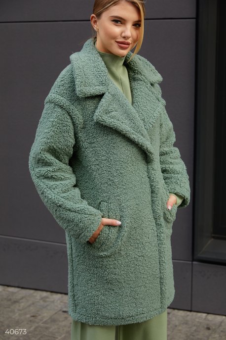 Green teddy coat womens hotsell