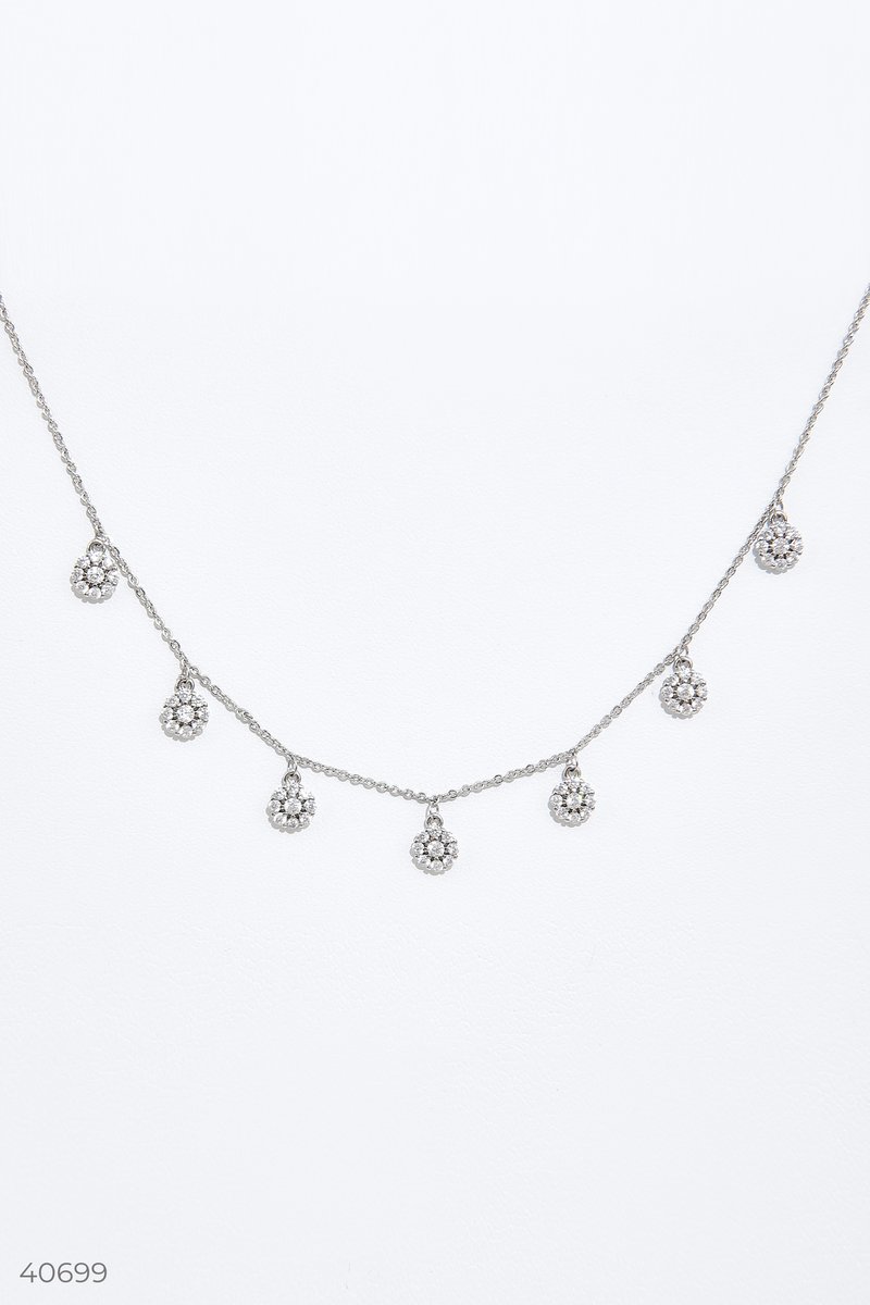 Silver choker with flowers Silver 40699