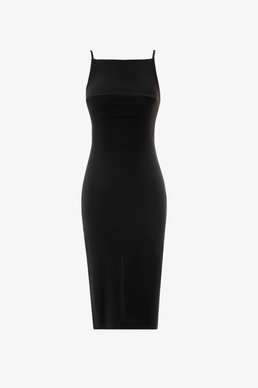 Классическое черное платье-футляр приталенного кроя