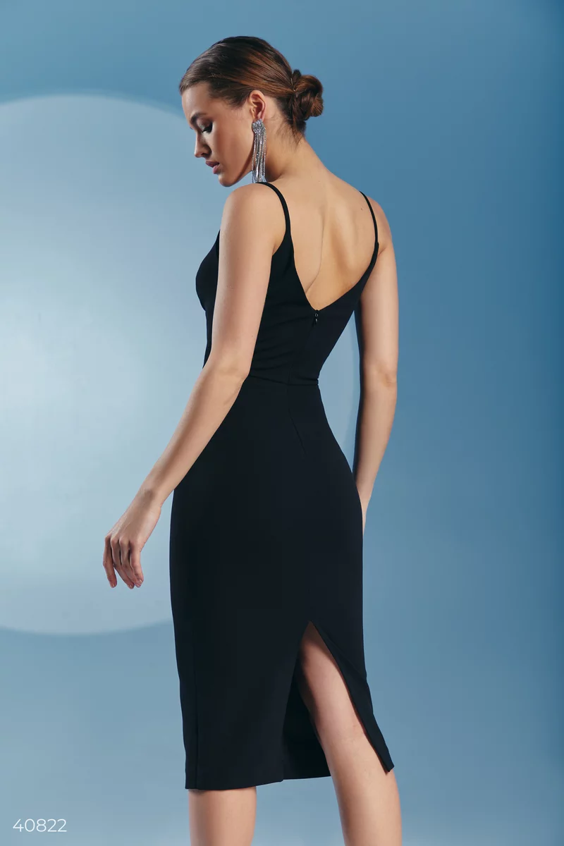 Classic black midi dress