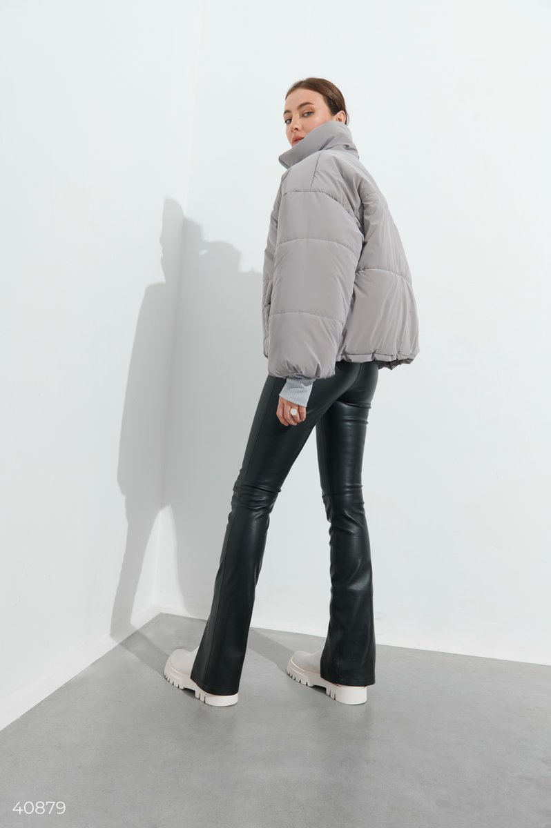Стигана куртка oversize сірого кольору