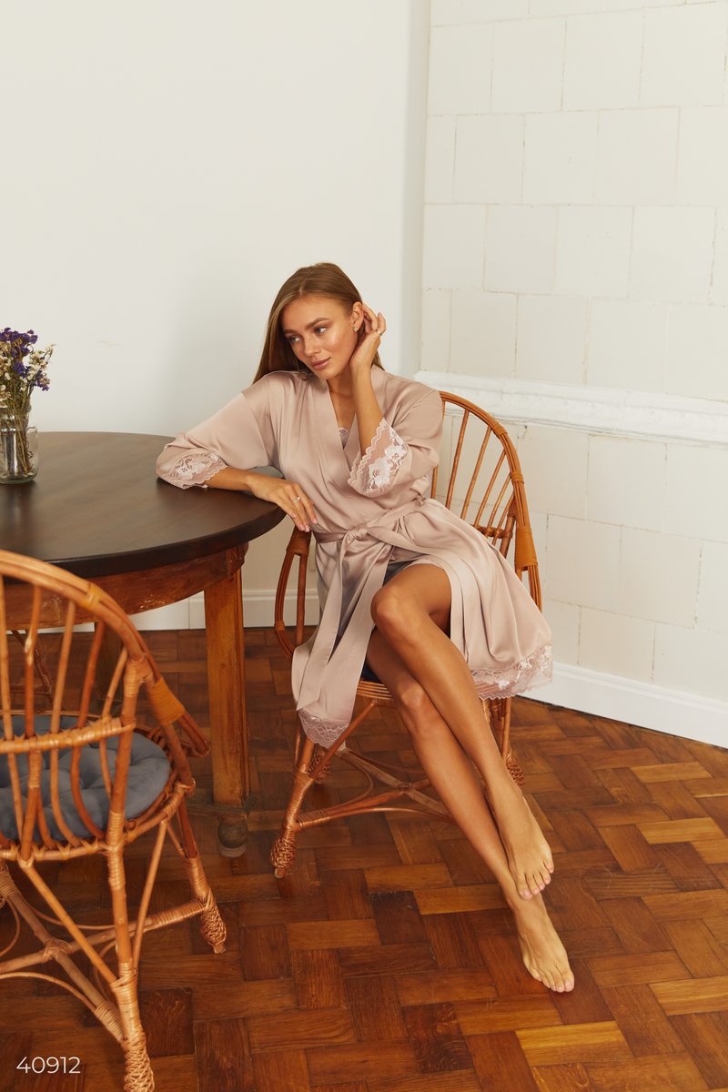 Beige feminine peignoir
