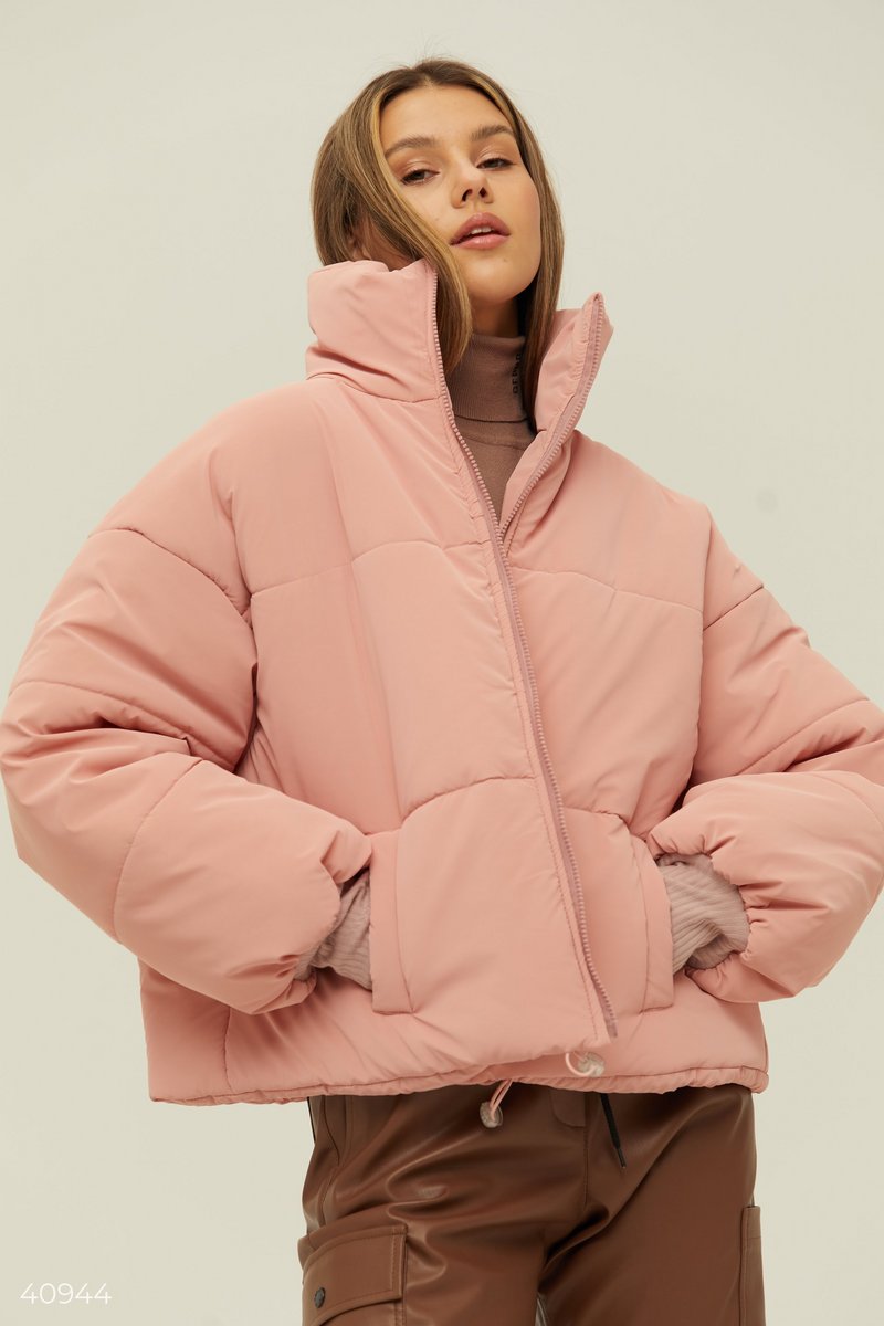 Pink oversized quilted jacket