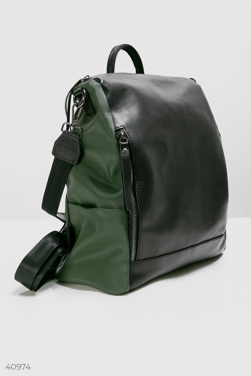 Сумка-рюкзак из натуральной кожи Зеленый 40974