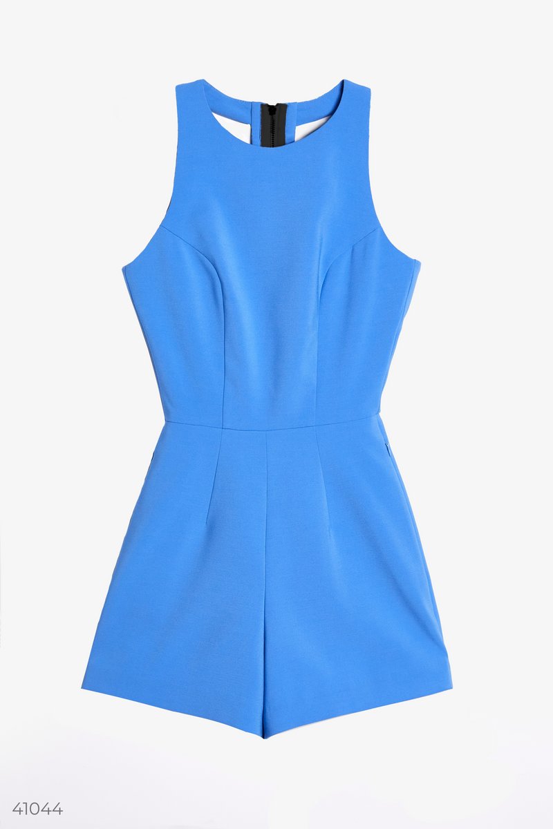 Blue jumpsuit with shorts