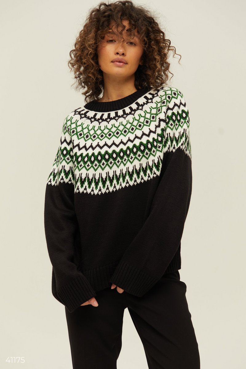 Black sweater with pattern  