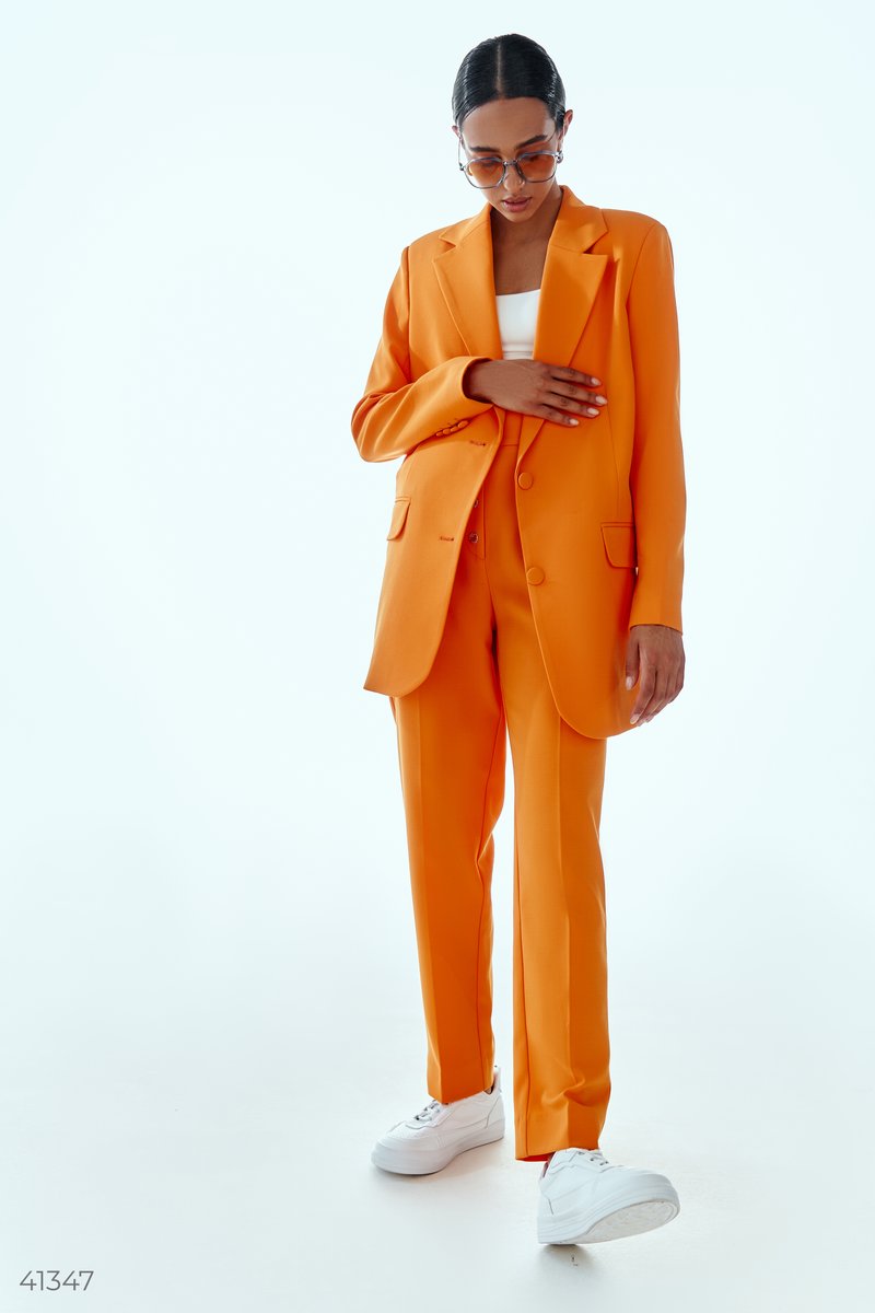 Эффектные оранжевые брюки Оранжевый 41347