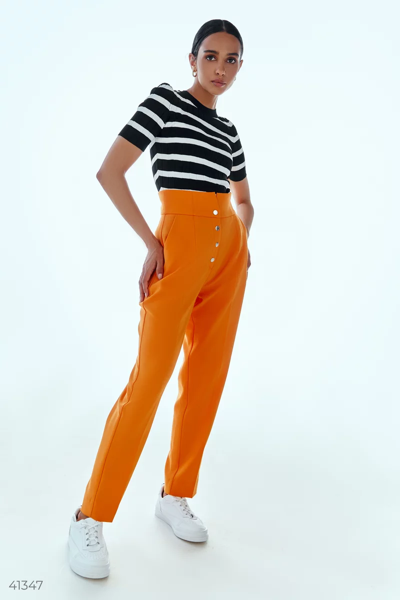 Ефектні оранжеві штани фотографія 3