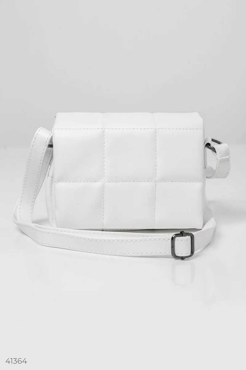 Стьобана біла сумка крос-боді фотографія 2