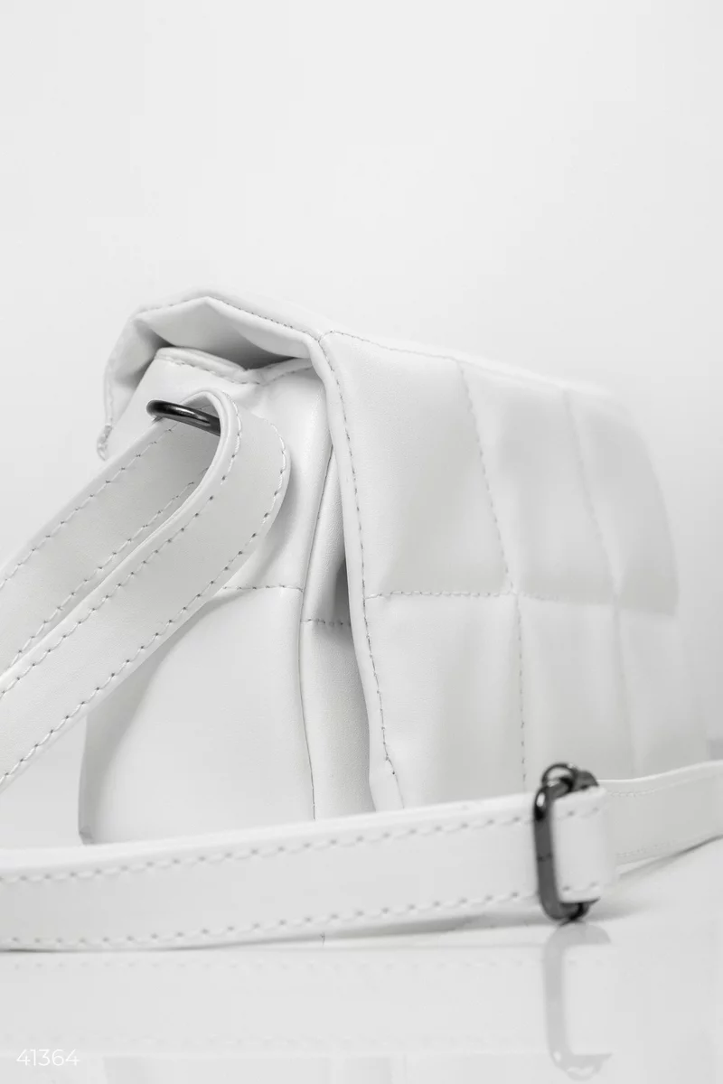 Стьобана біла сумка крос-боді фотографія 3