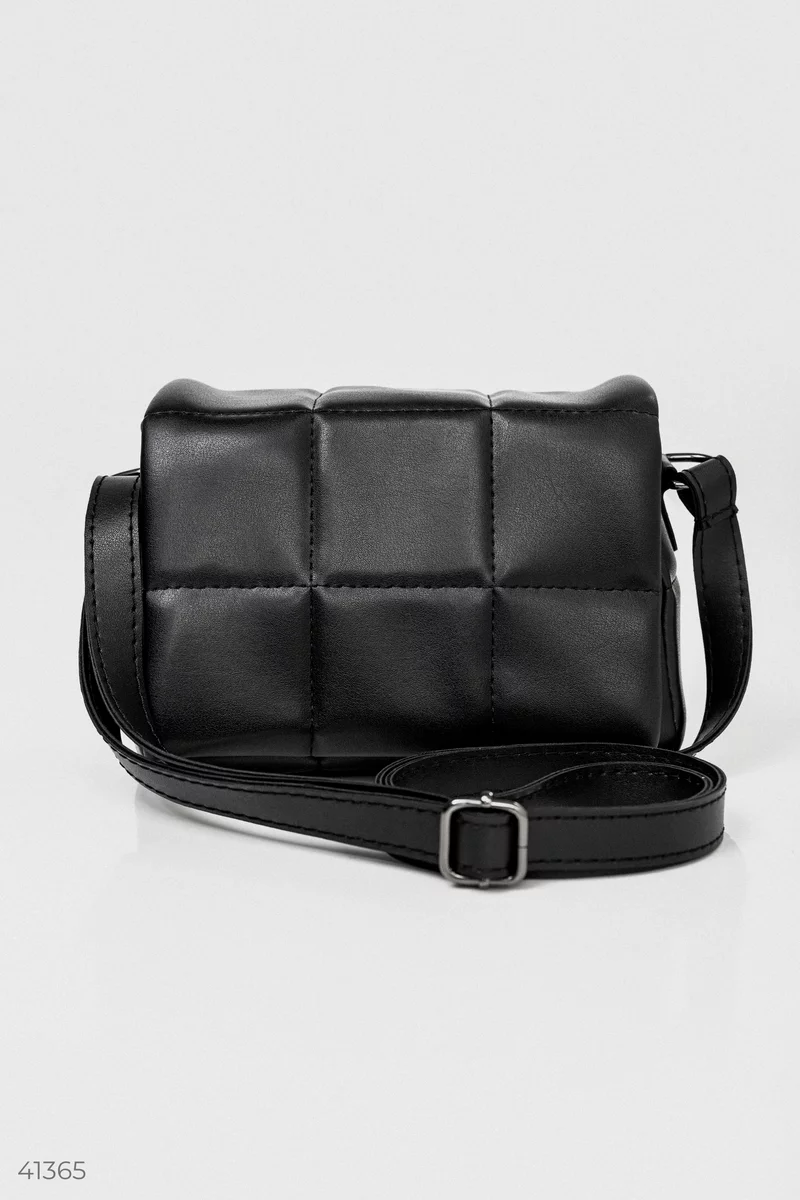 Quilted black crossbody bag photo 3