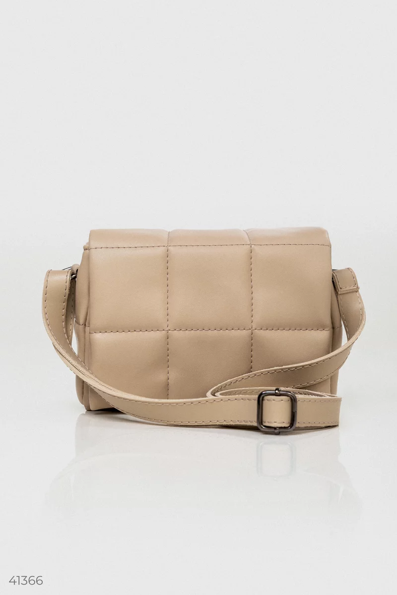 Quilted beige cross-body bag photo 4
