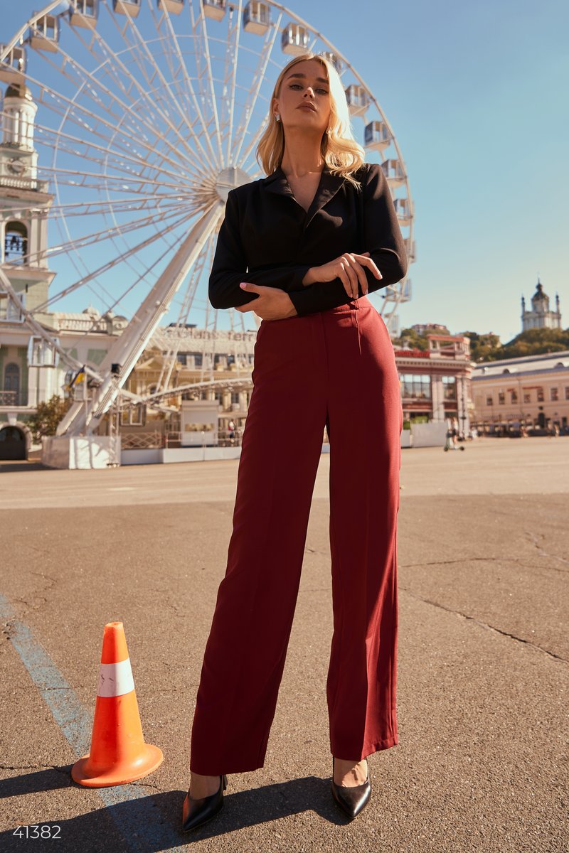Marsala palazzo trousers Red 41382