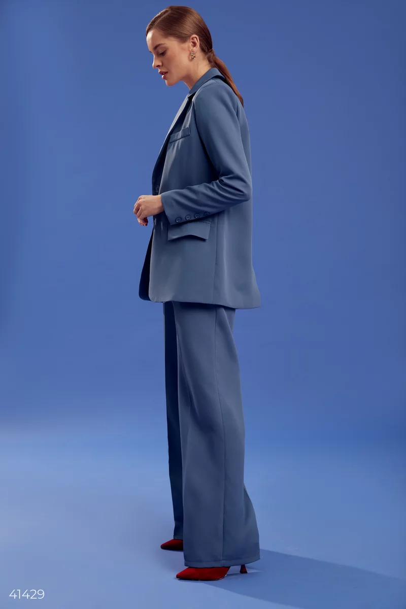 Blue suit with palazzo trousers photo 5