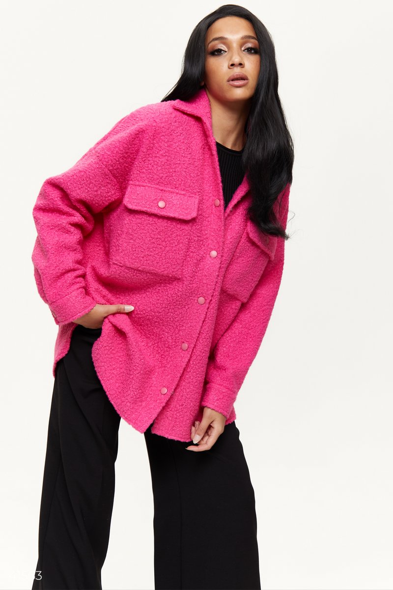 Малинова куртка-сорочка   Рожевий 41563
