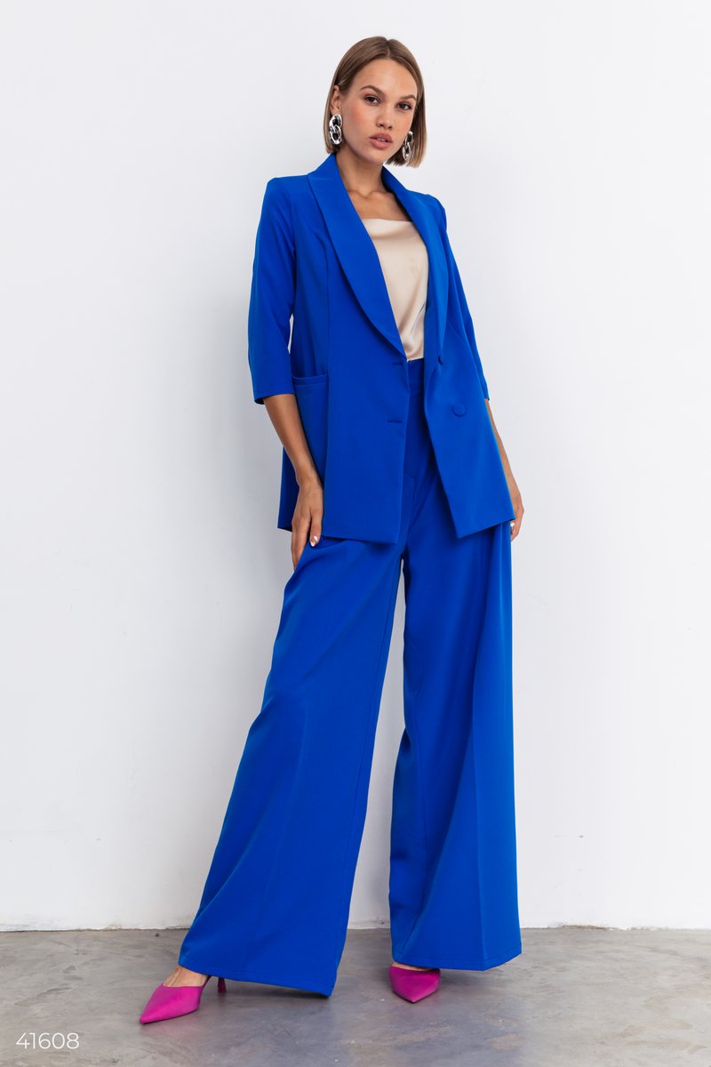 Bright blue suit with trousers
