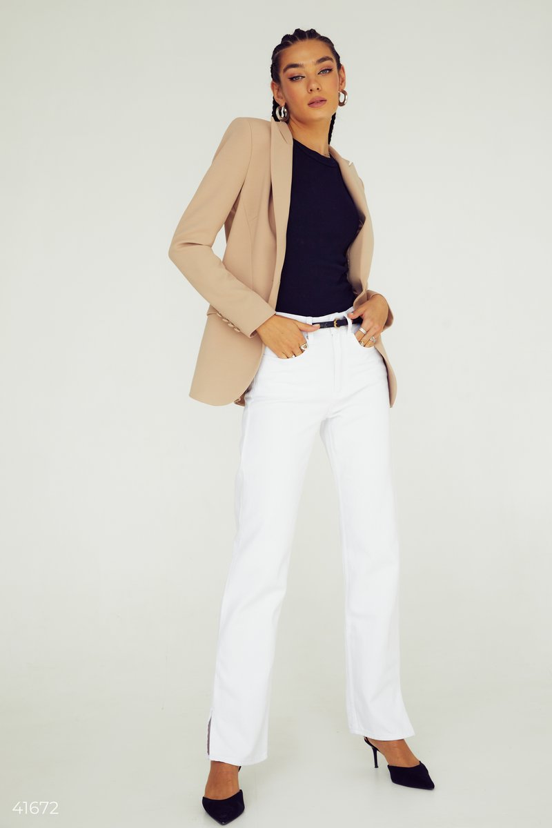 White jeans with slits White 41672