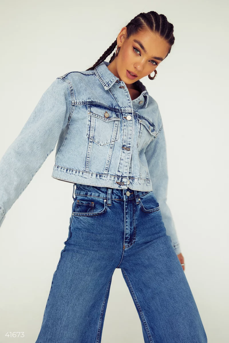 Cropped jean 2024 jacket womens