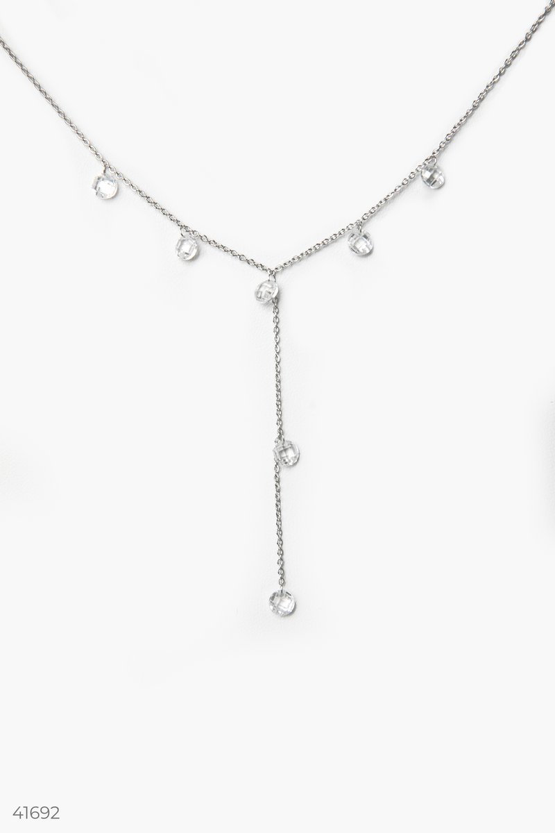 Chain with silver rhinestones Silver 41692