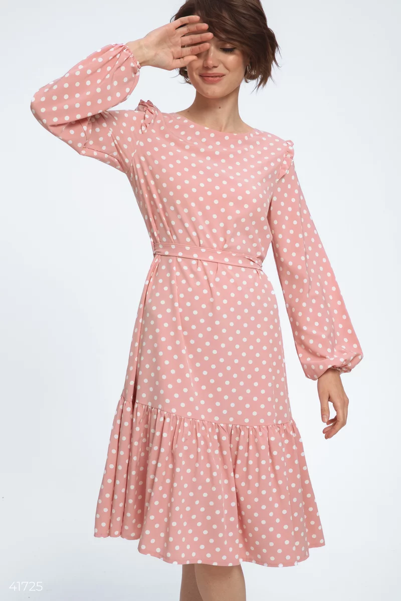Delicate dress with polka dots photo 1