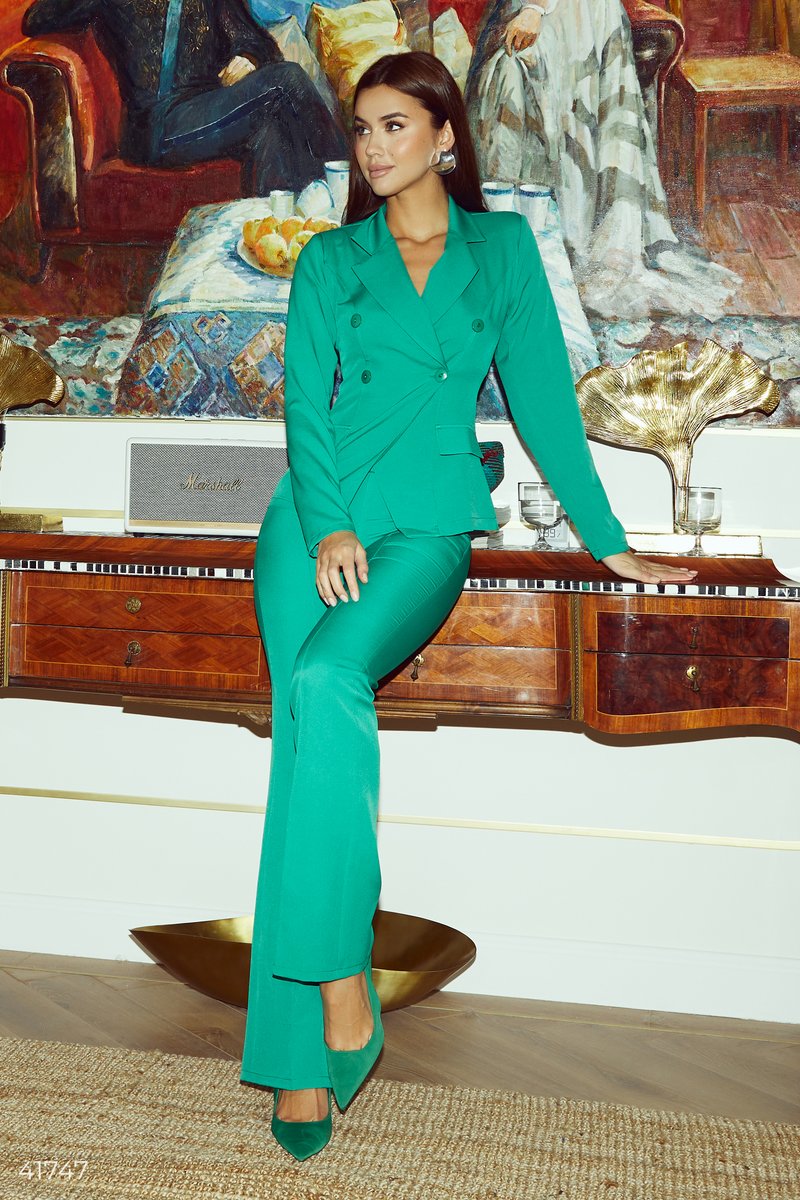 Green pantsuit