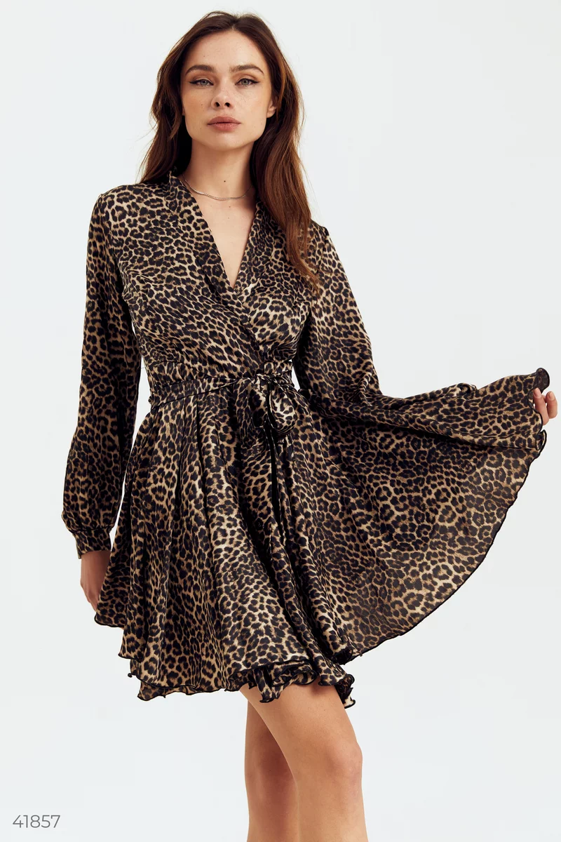 Леопардовое платье из натурального шелка фотография 2