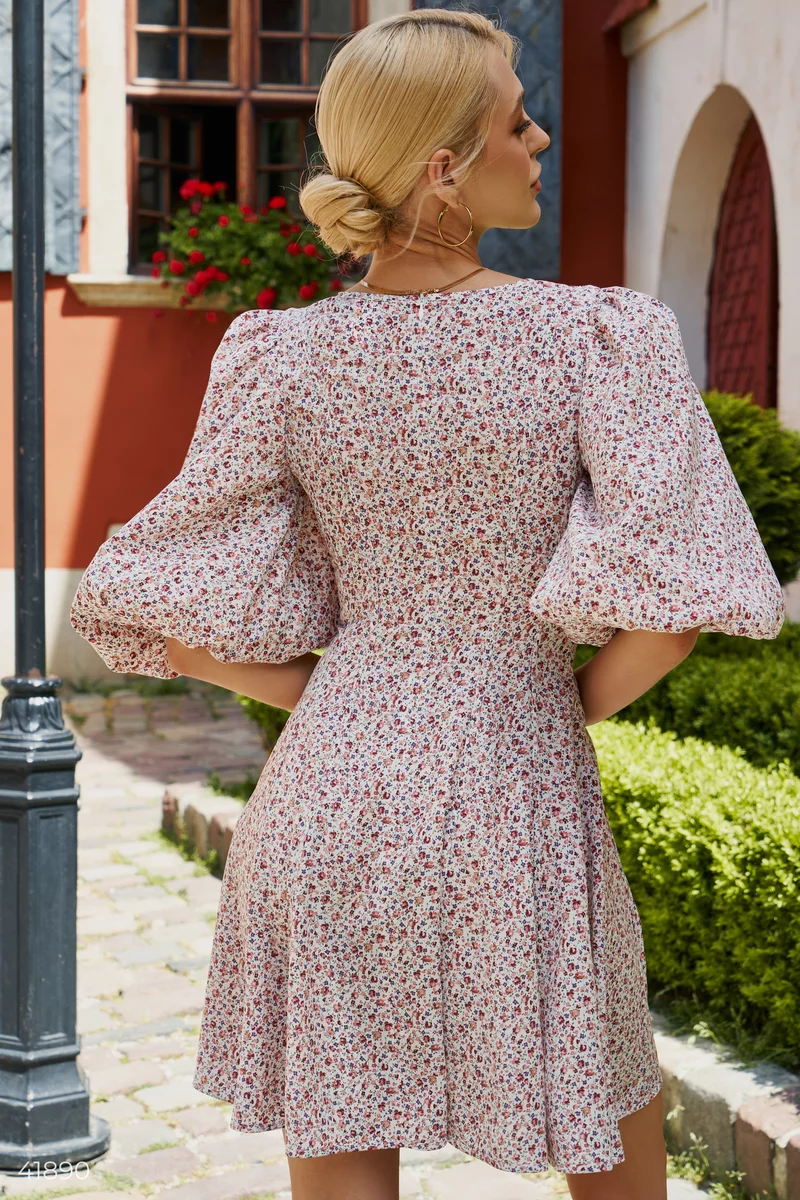 Summer dress with puff sleeves photo 5