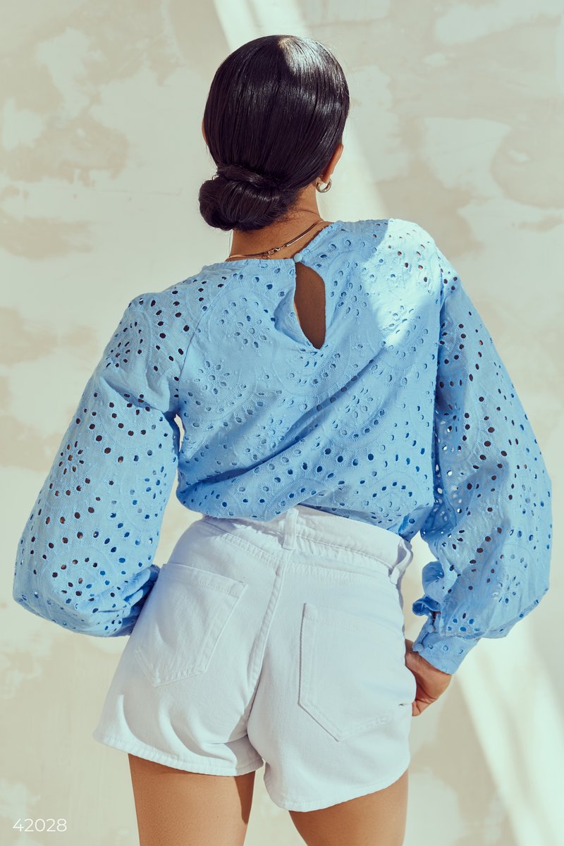Blue stitched blouse