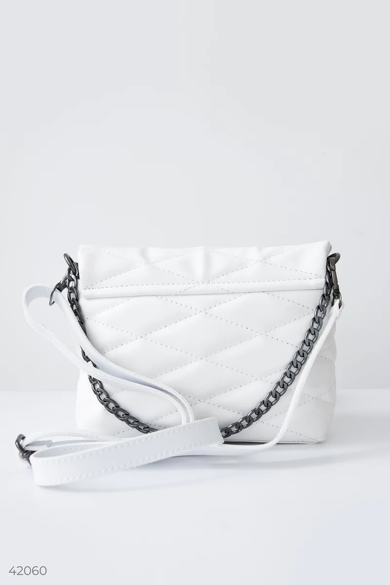White quilted bag with chain photo 5
