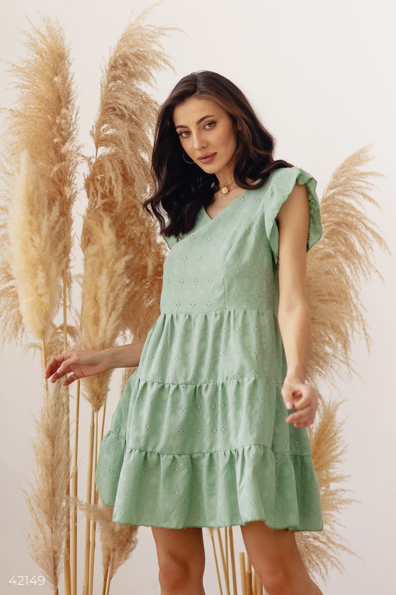 Романтична сукня м'ятного відтінку Зелений 42149