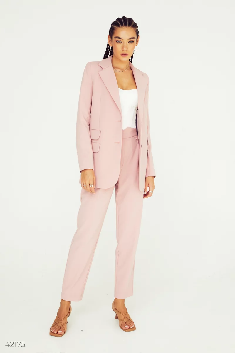 Single-breasted blazer in soft pink photo 4