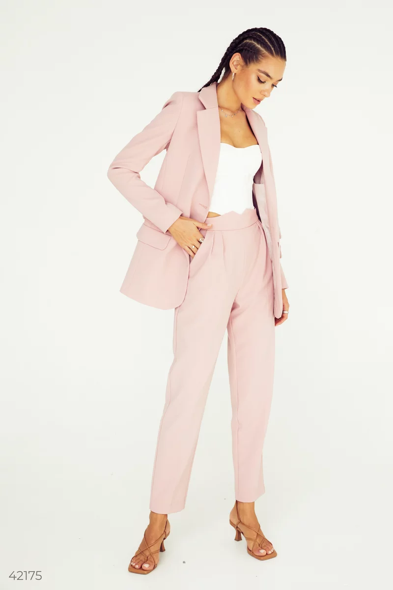 Single-breasted blazer in soft pink photo 3