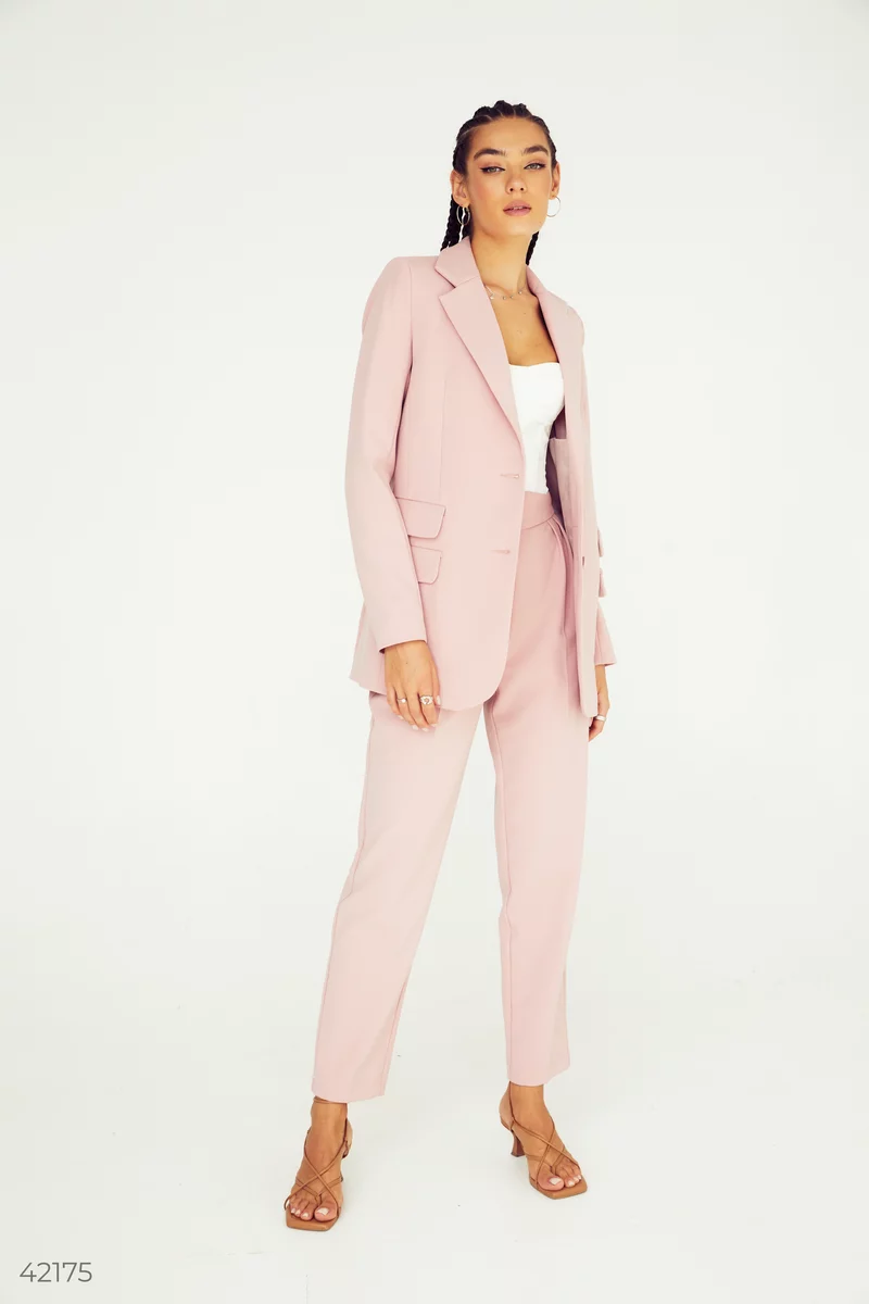 Single-breasted blazer in soft pink photo 5