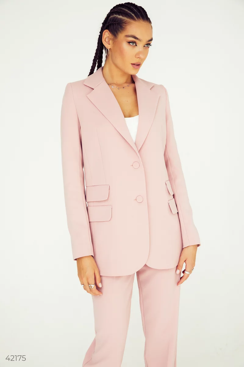 Single-breasted blazer in soft pink photo 1