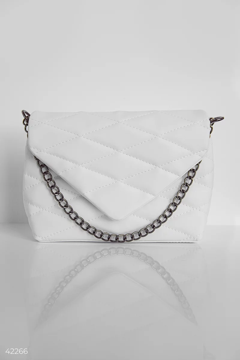 White quilted eco-leather bag photo 3