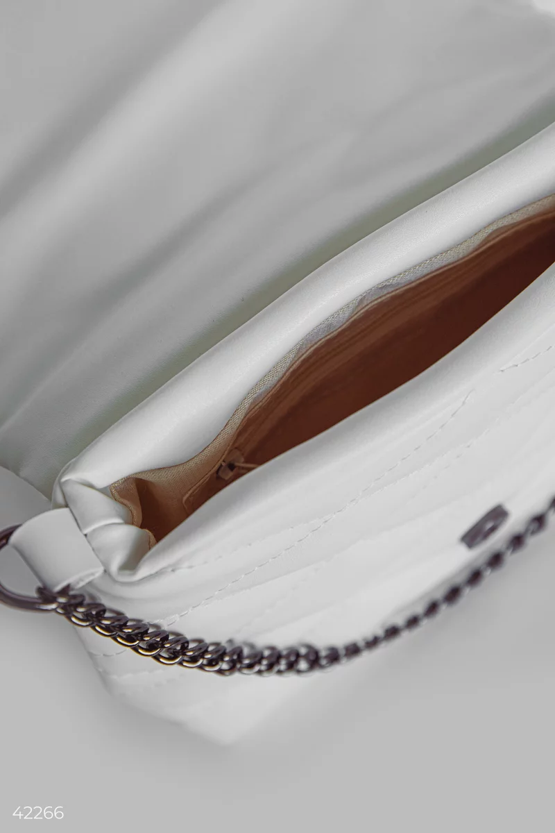 White quilted eco-leather bag photo 5