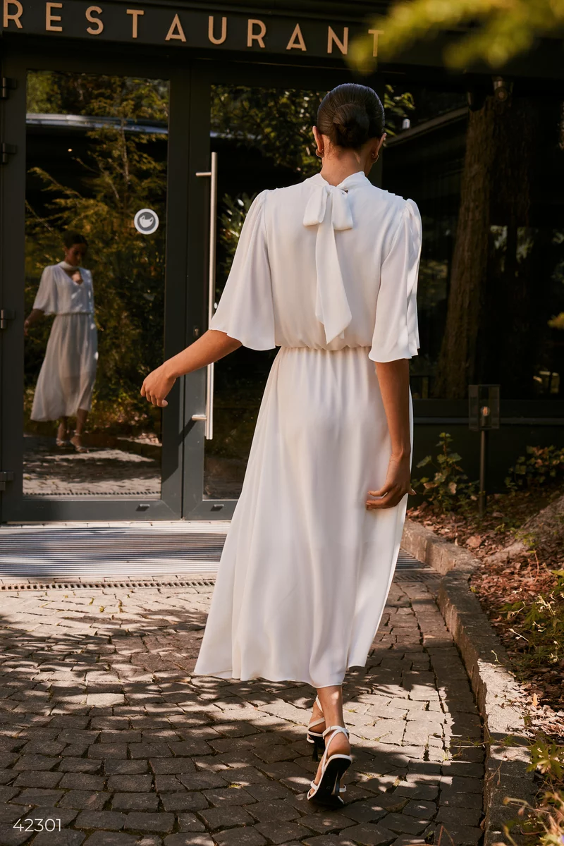 White chiffon dress (№ 42301) ♡ Gepur - women clothes store