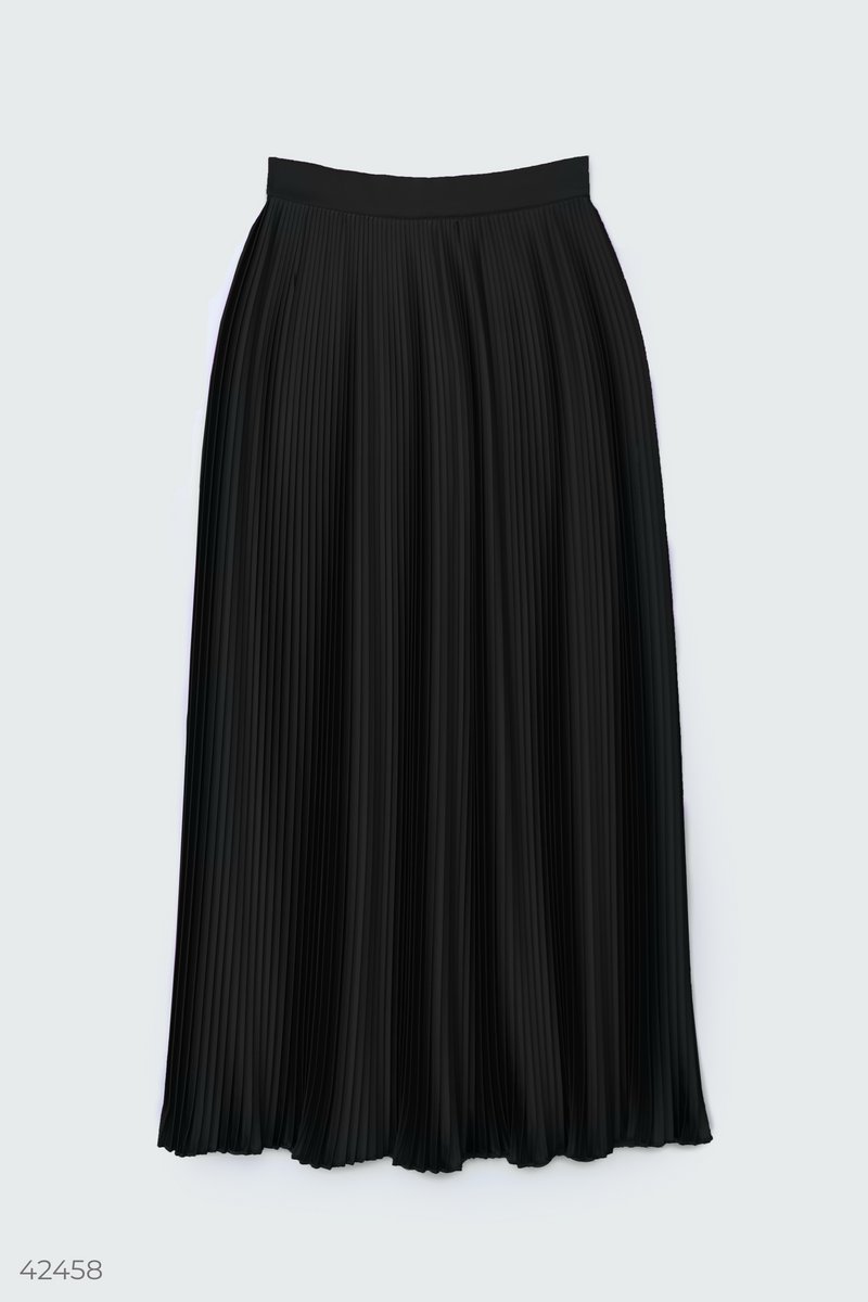 Базовая черная юбка плиссе фотография 5