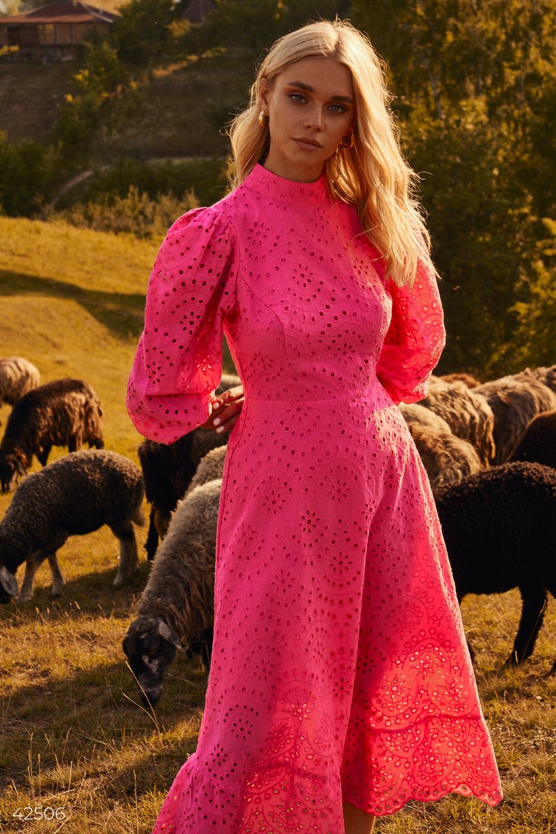 Crimson organic cotton midi dress