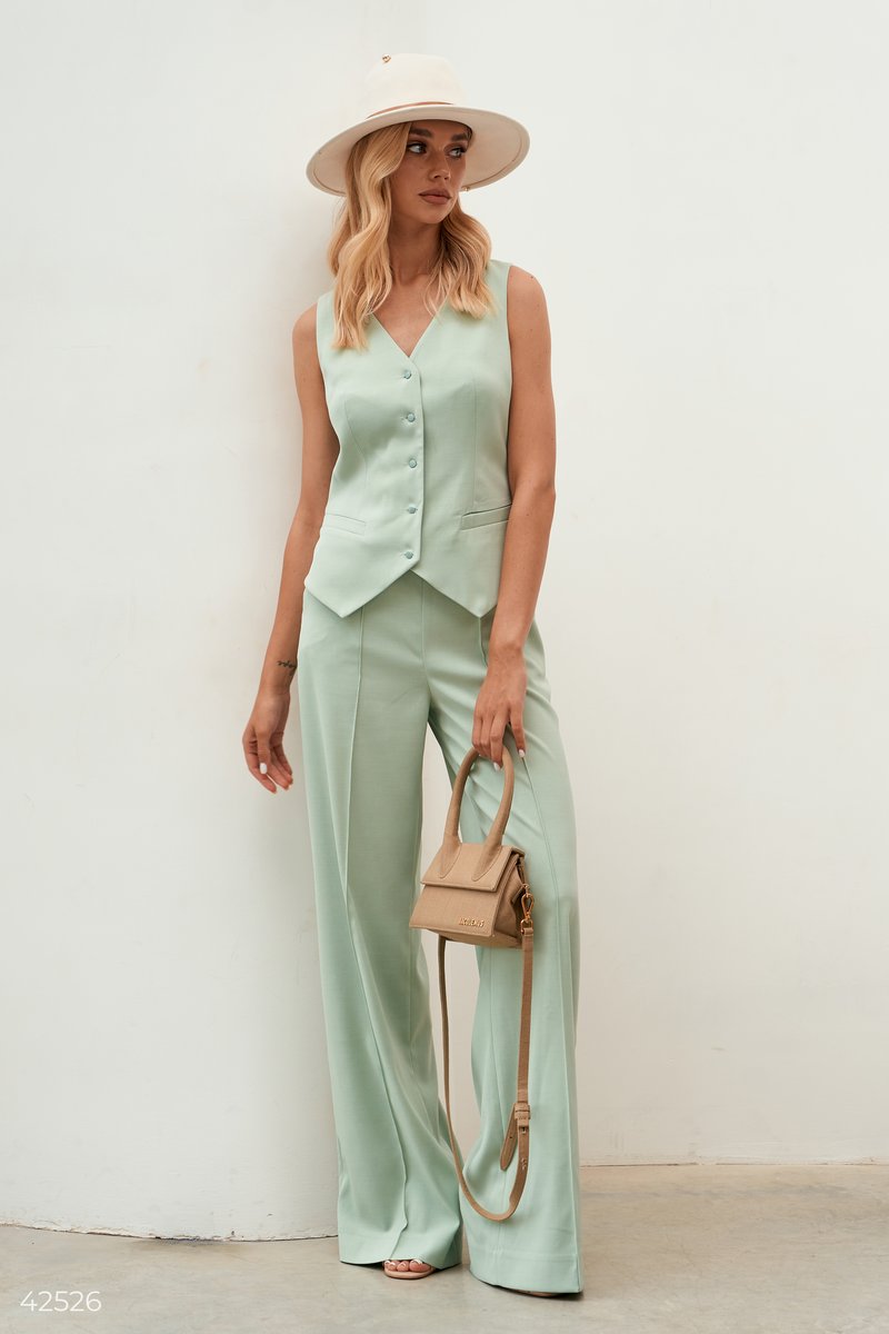 Suit with palazzo trousers and vest